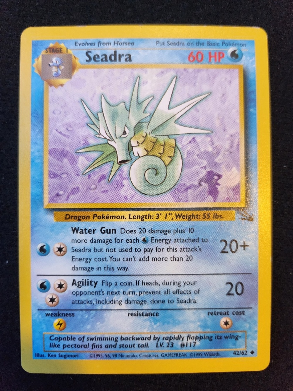 Seadra (42/62) - Original Pokémon Trading Card Game - Fossil (1999)